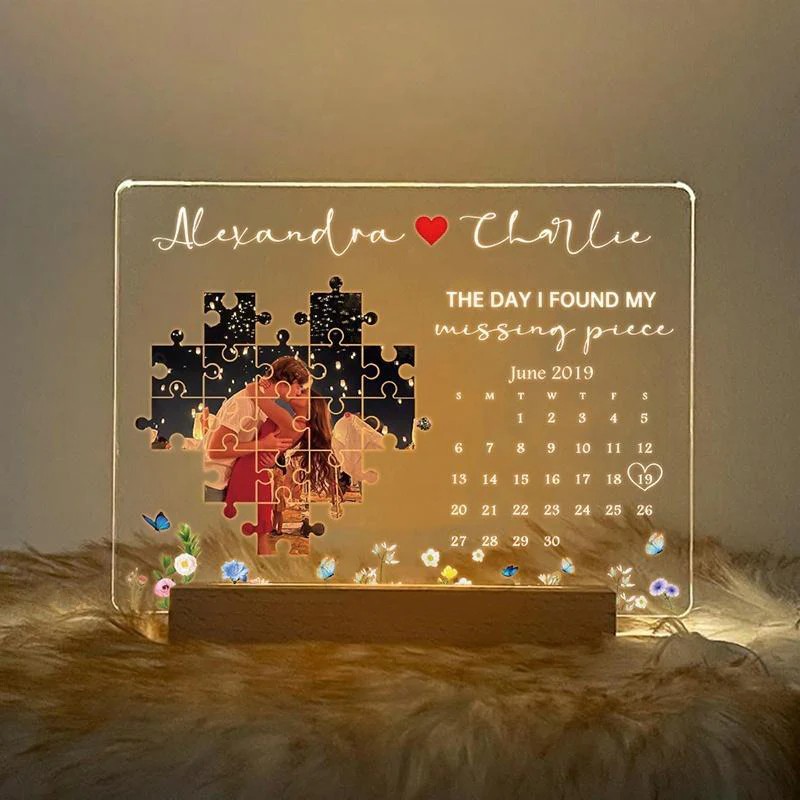 The Day I Found My Missing Piece Personalized Photo Lightbox